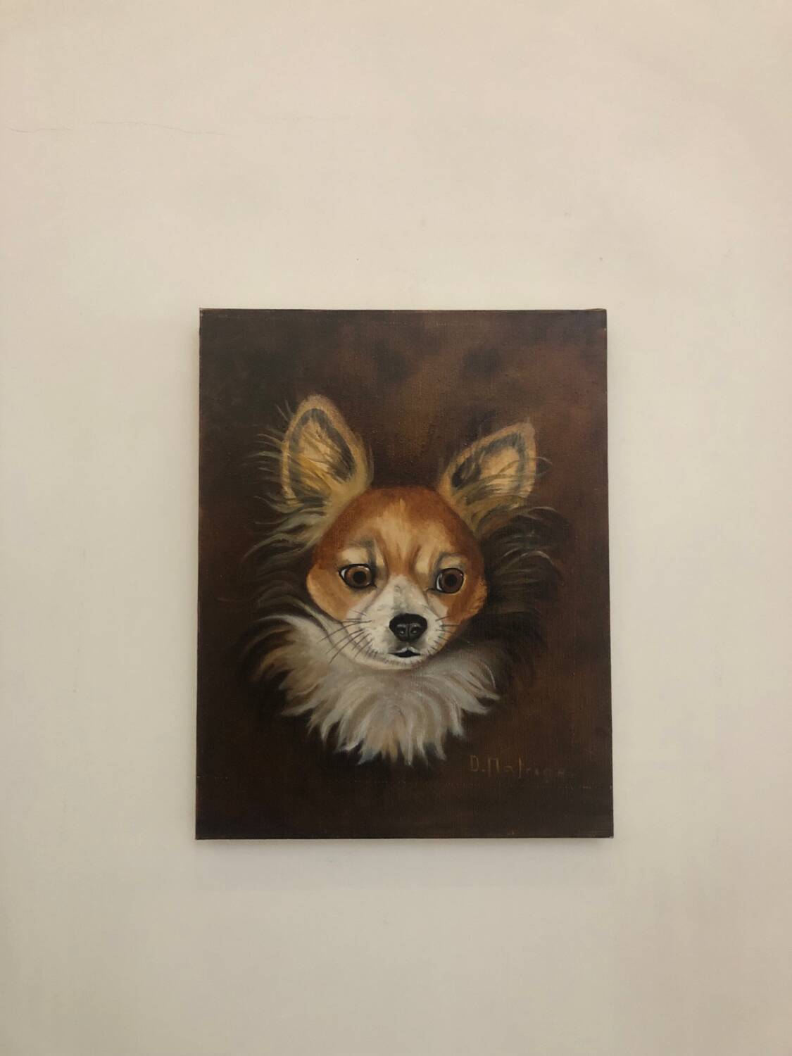 Oil on canvas dog portrait