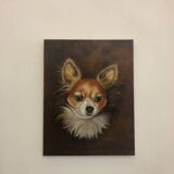 Oil on canvas dog portrait
