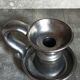 1950s iridescent black ceramic hand candle holder