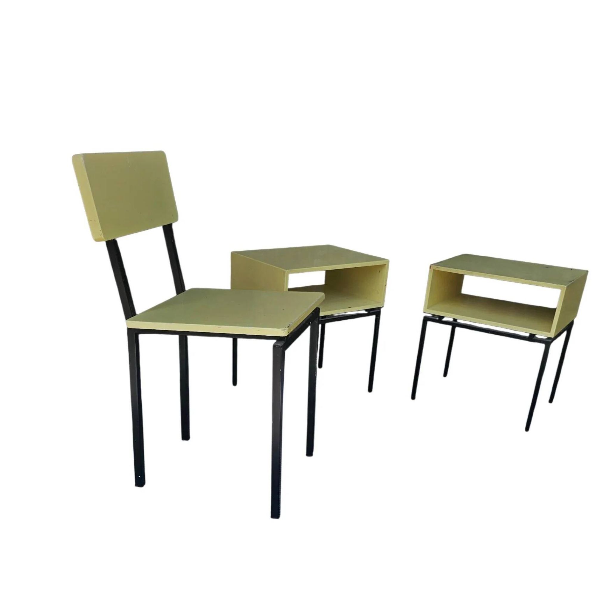 2 x nightstand / matching chair by Kuperus / model Horatio / 1960s