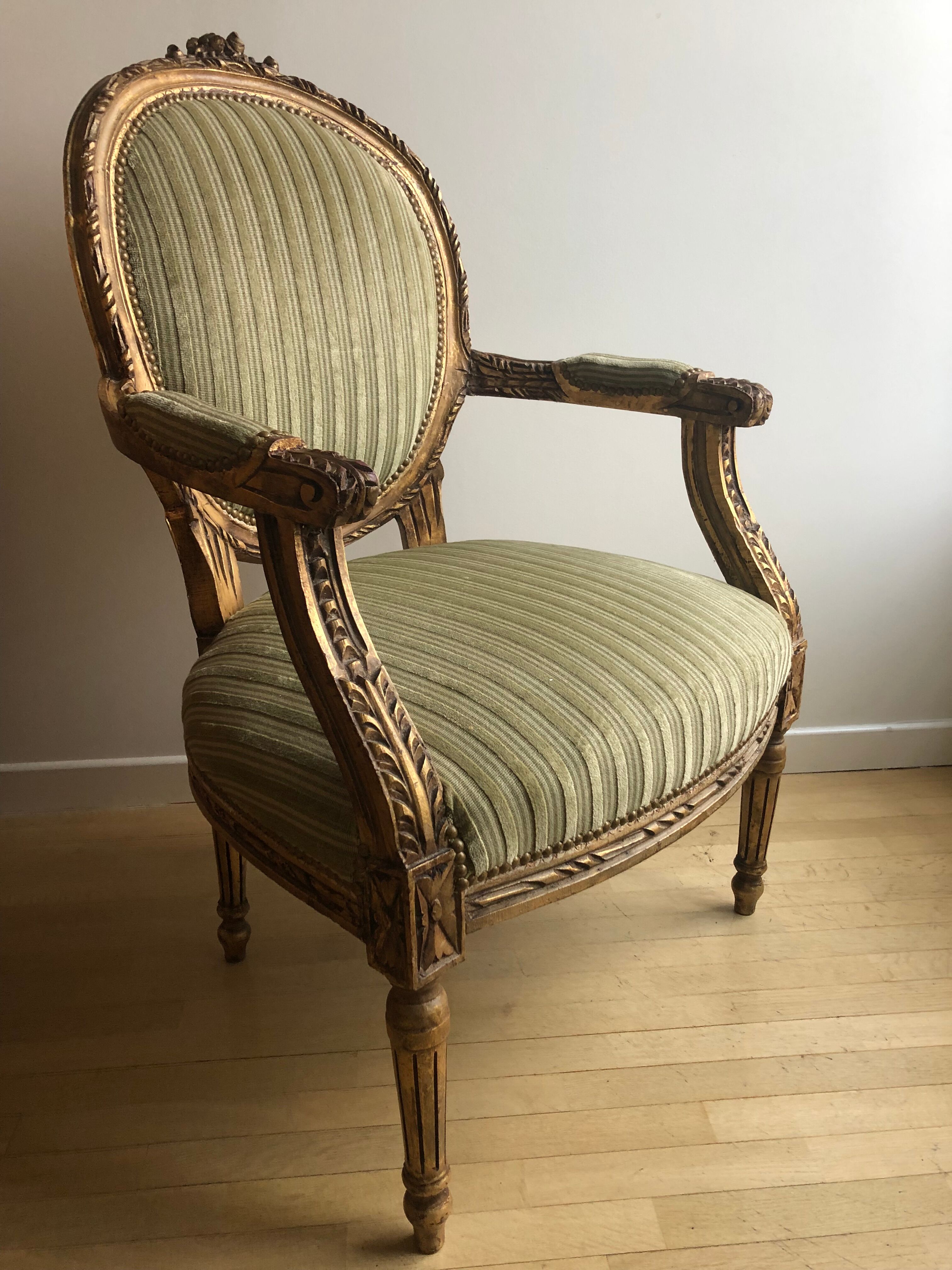 Pair of Louis XVI style armchairs
