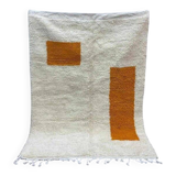 Orange handmade pure wool rug