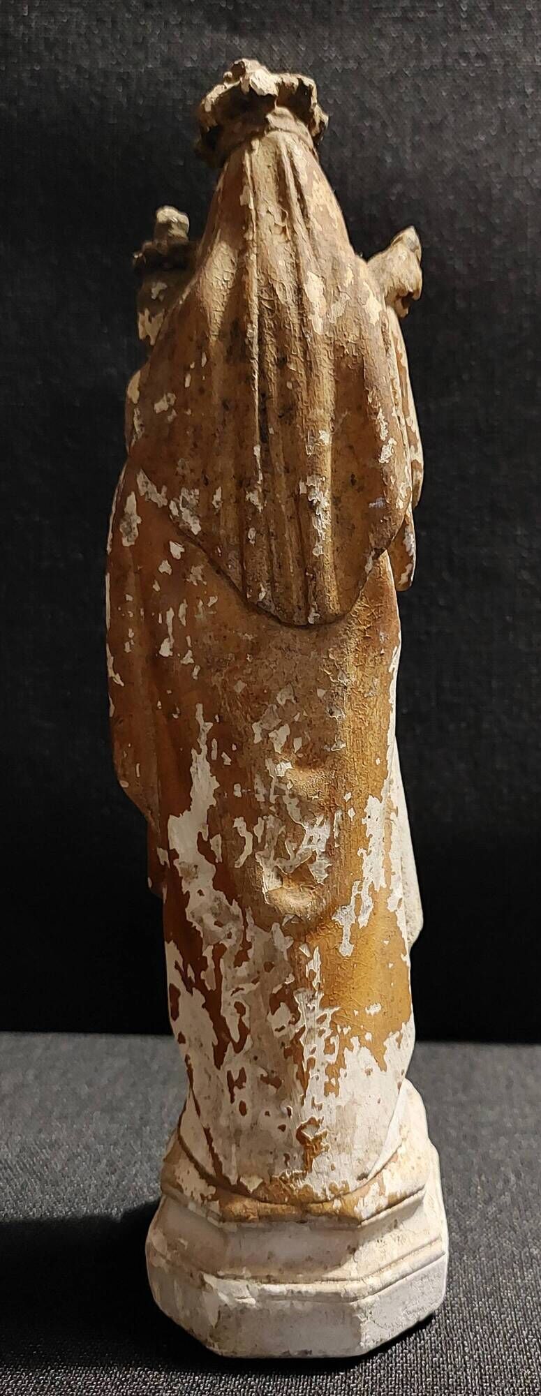 Religious statue of Our Lady of the Oak plaster 19th century