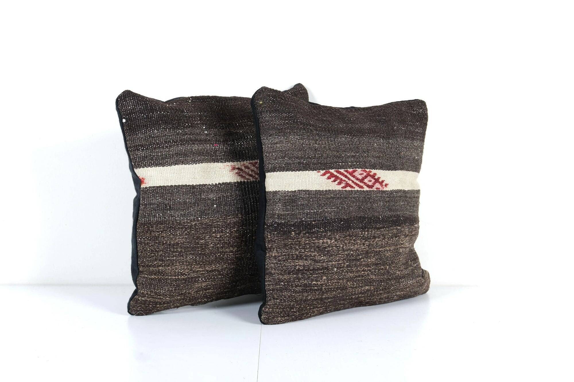 Set of 2 vintage kilim cushion covers 41x41 cm