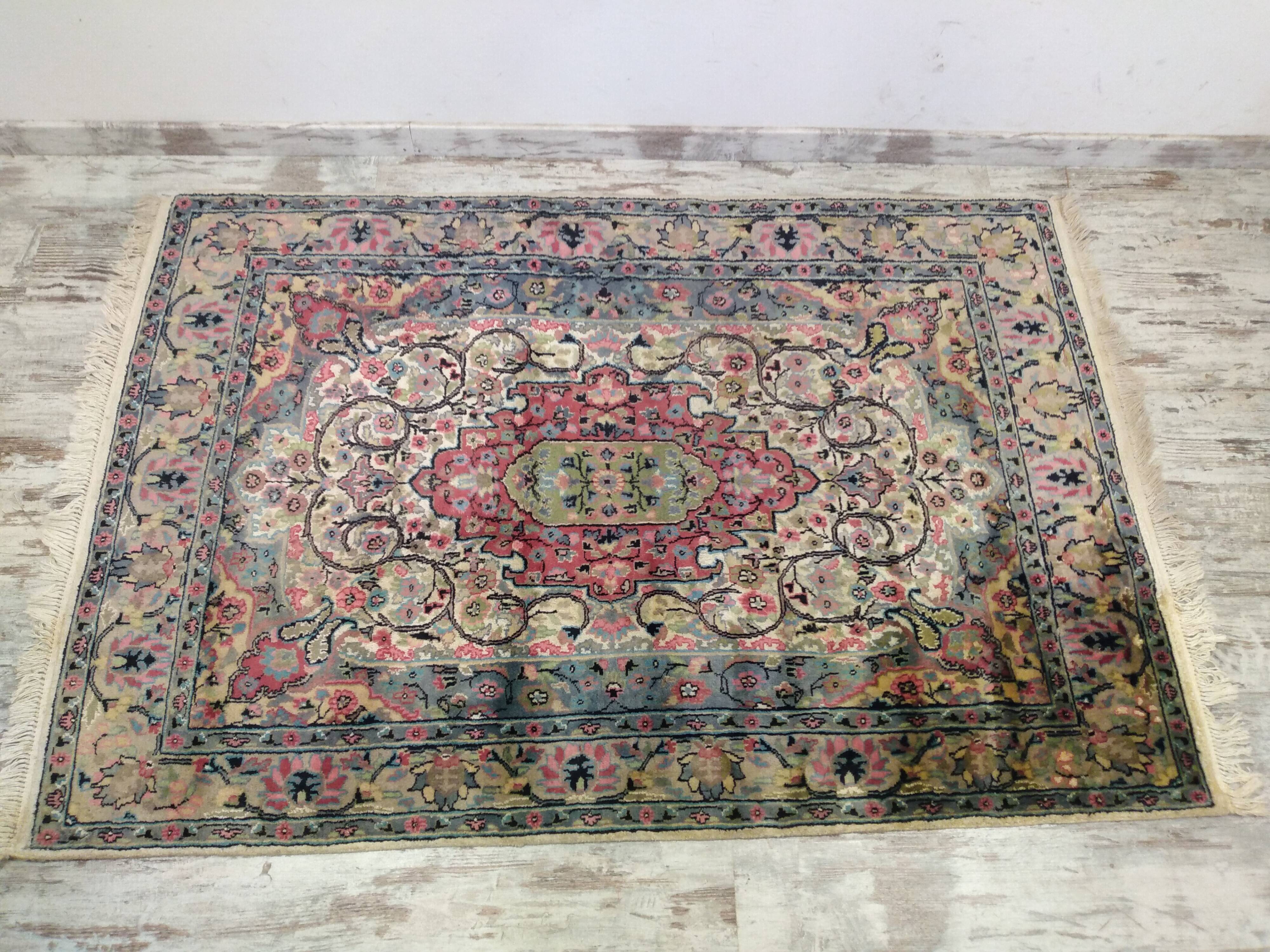Persian wool and silk rug