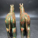 Set of 2 wooden horses