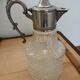 Antique pewter and glass carafe