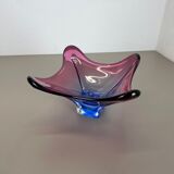 Floral glass bowl shell centerpiece by Fratelli Toso Murano, Italy, 1970s