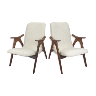 Paire de fauteuils Wébé en teck par Louis van Teeffelen, années 1960