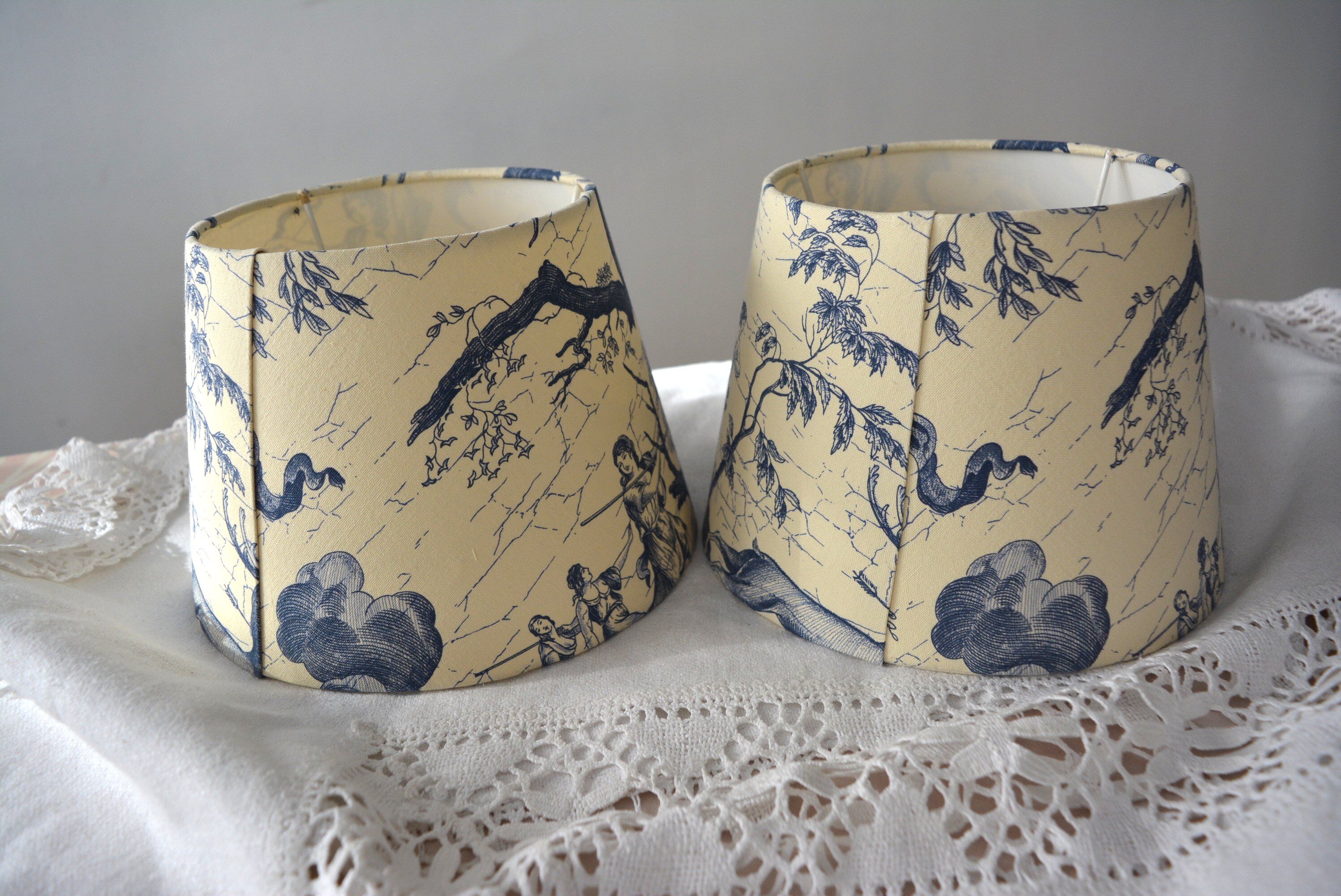 Lot de 2 abat-jour toile jouy