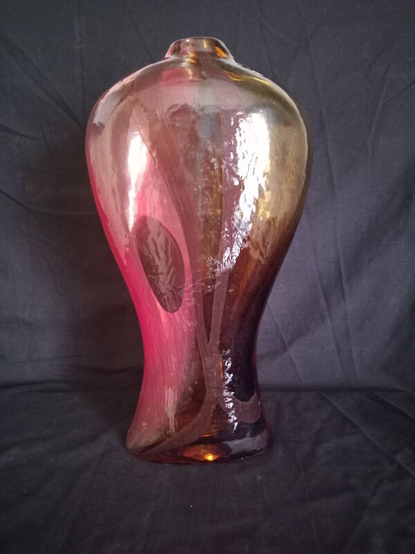 Vase soliflore Art Déco en verre de Murano, h - 36 cm.