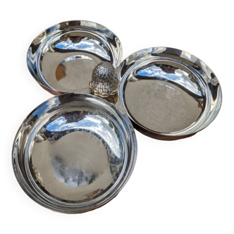 Servant 3 cups in silver metal