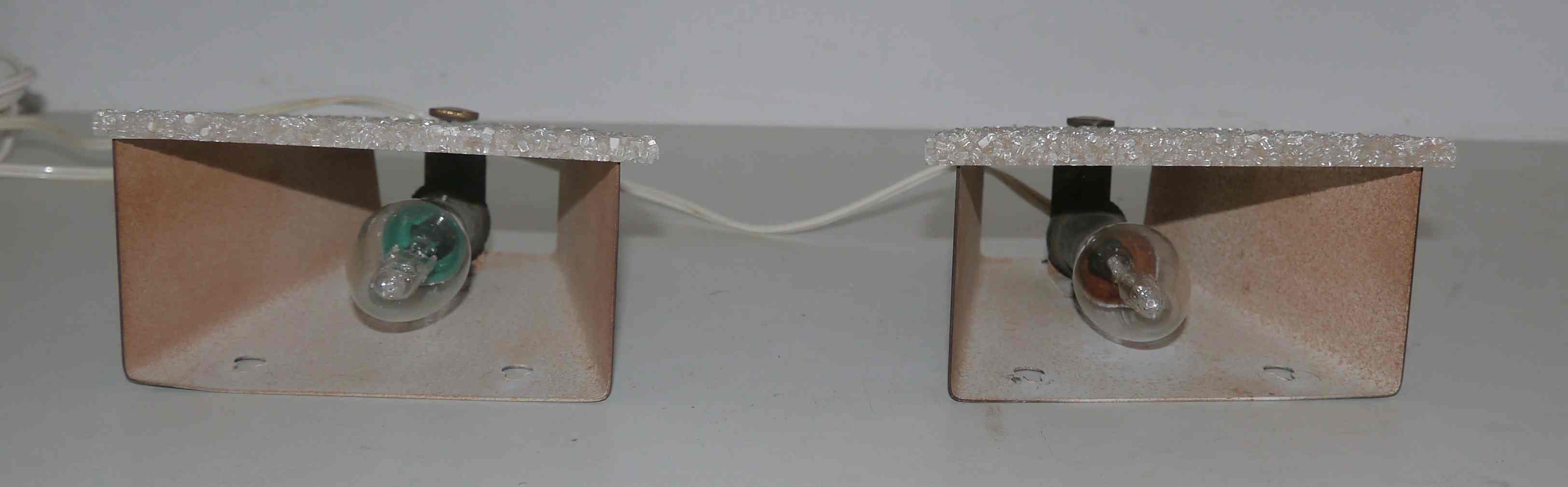 Pair of vintage perspex wall lamps