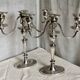 Paire de chandeliers métal argenté vintage 1960