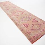 3X12 Pale Red & Pink Soft Turkish Vintage Runner Rug