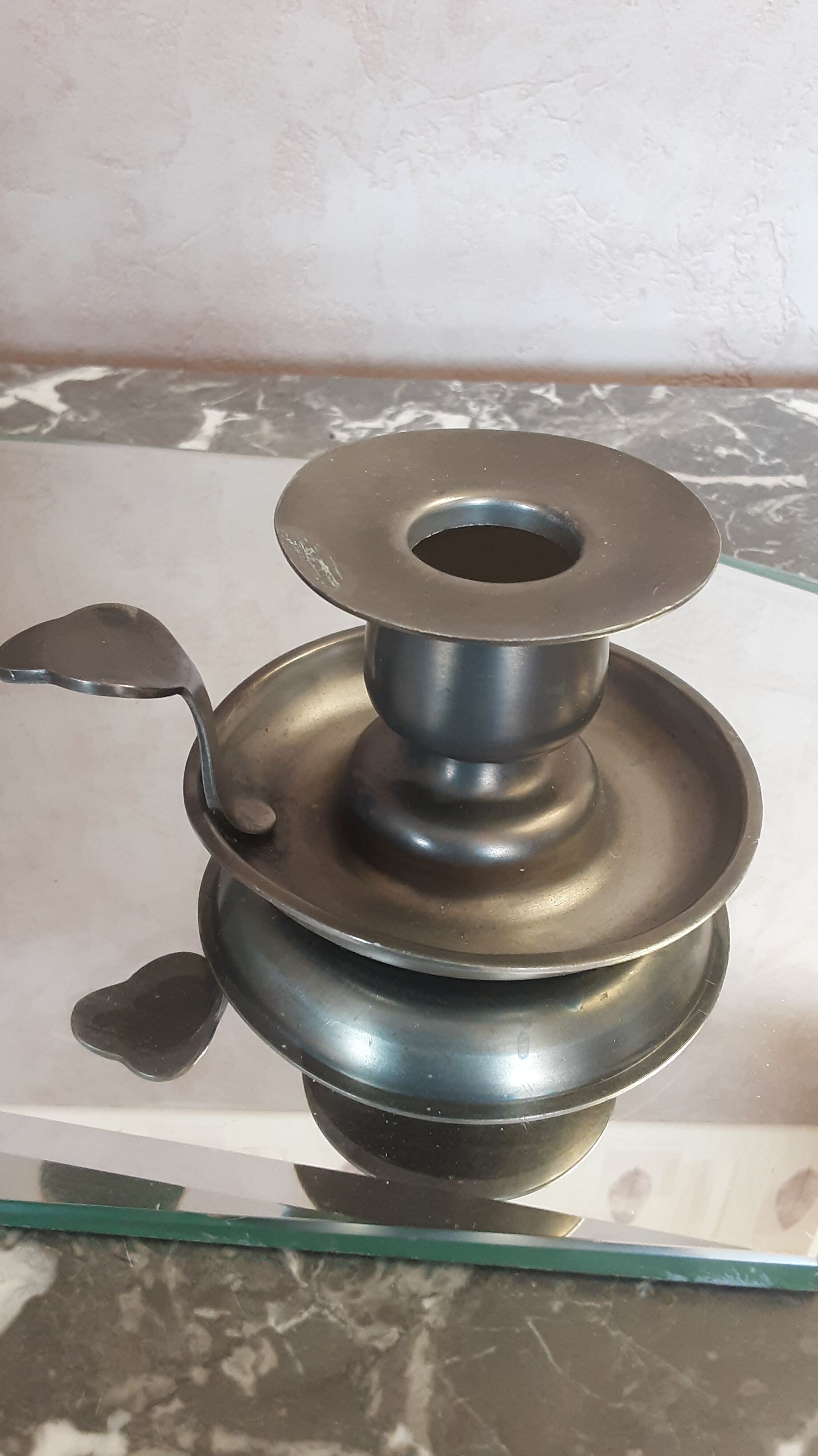 Bougeoirs en étain - vintage