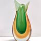 Vintage Green and Orange Sommerso Murano Glass Vase by Flavio Poli, Italy