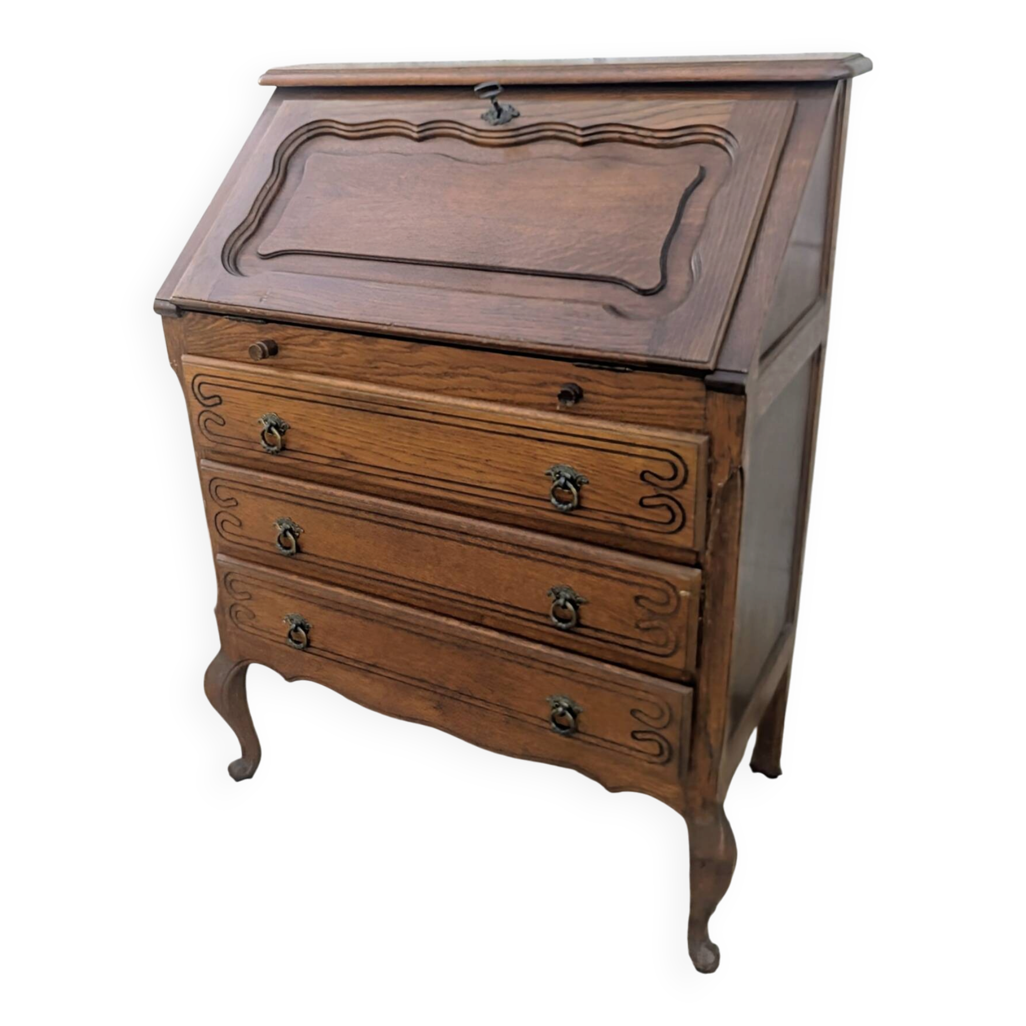 Secretary desk with a hump, oak