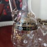 Service à liqueur en cristal émaillé 10 pièces