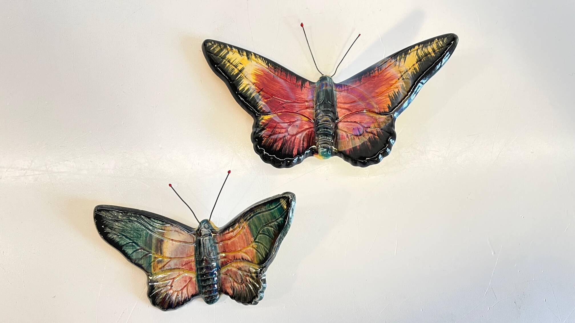 Vintage ceramic wall butterflies