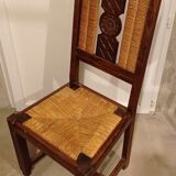 Straw chair with straw back
