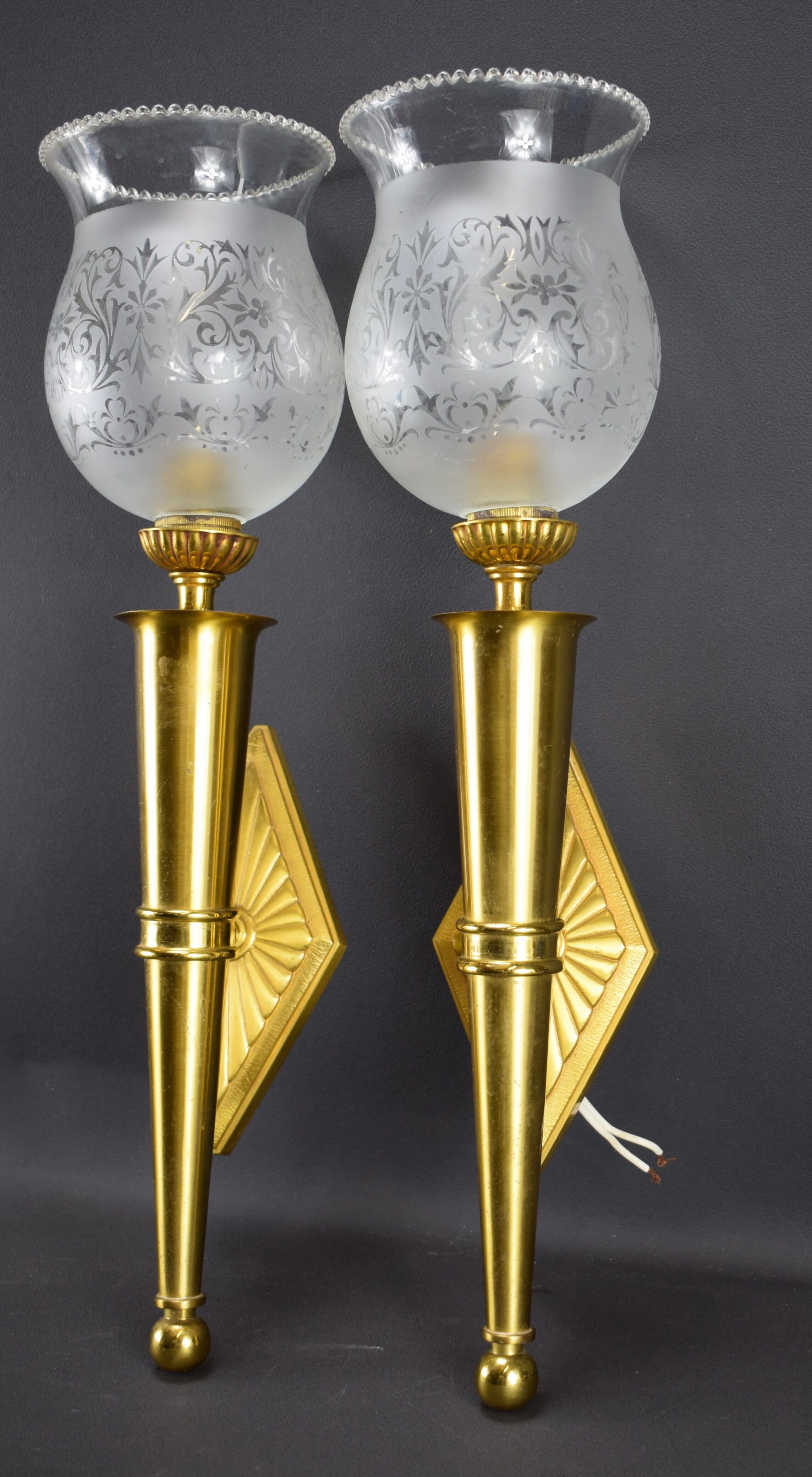 Pair of Wall Scuffles Bronze Torches and Golden Brass Torches