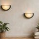 lot of 2 half-moon wall sconces in speckled sage green made in Italy vintage