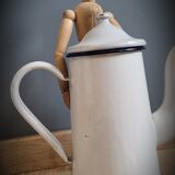 White enamelled coffee maker