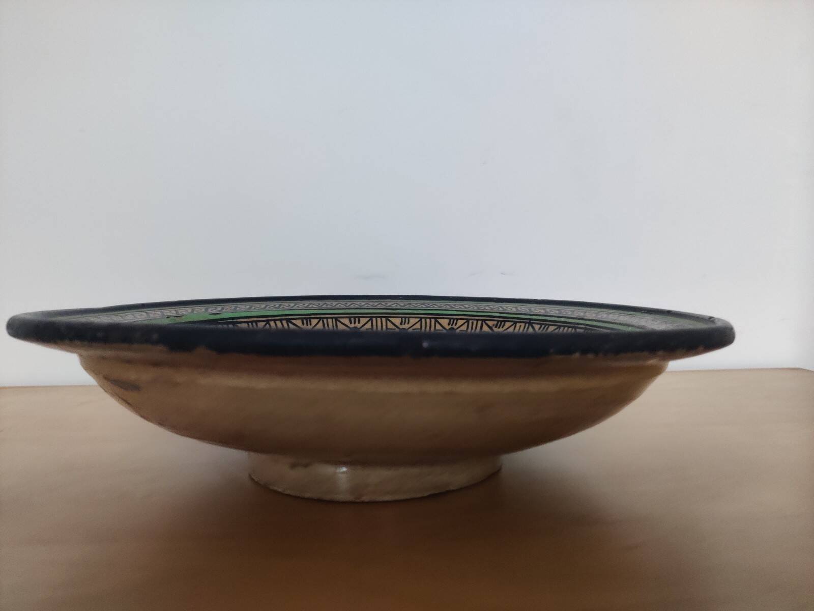 Large Antique Oriental Moroccan Ceramic Platter, 1950