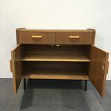 60s oak storage cabinet