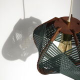 Lampe tissée verte foncée à suspendre