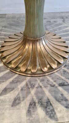 Round carved wooden dining table, Italy