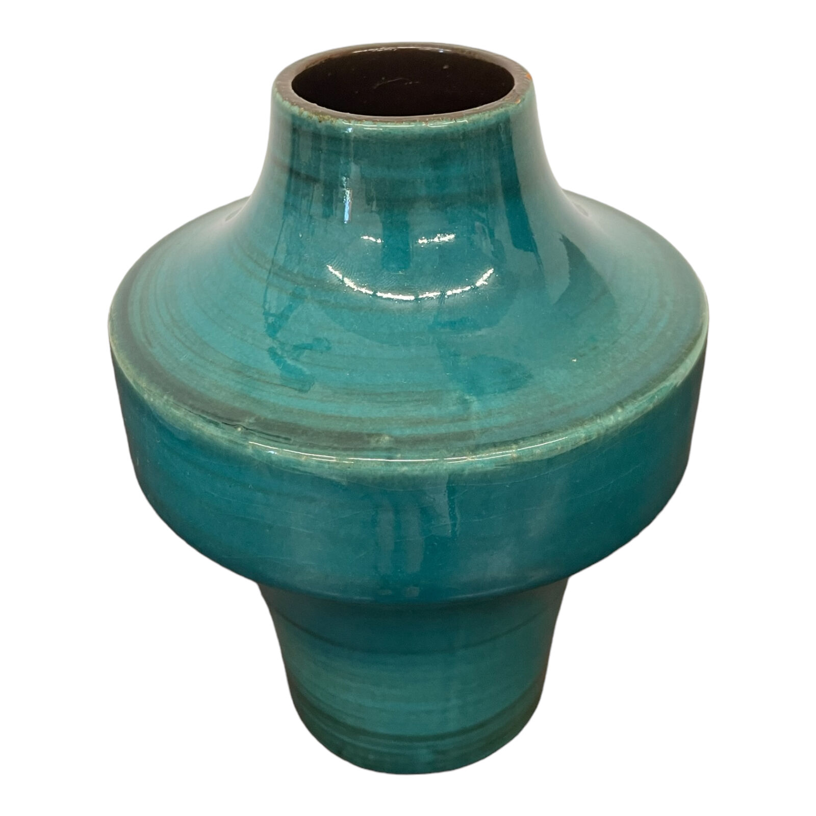 Vase bleu en terre cuite vernissée Germany ref 360.020