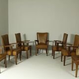 Armchairs by H. Wouda for H. Pander & Zn., 1920s, Set of 7