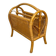 Vintage caramel-colored bamboo and rattan magazine rack