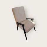 Scandinavian style armchair with vintage compass feet