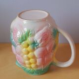 1960s fruit slipware jug