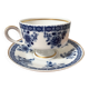 Tasse à thé en porcelaine Wallendorf avec soucoupe, Echt Kobalt, motif fleur bleue
