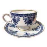 Tasse à thé en porcelaine Wallendorf avec soucoupe, Echt Kobalt, motif fleur bleue
