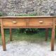 Farm table of the country Brièron (South Brittany) old with 2 drawers in chestnut.