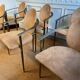 Lot de 6 chaises en métal cuivré et Nubuck de Starck pour Belgo Chrom