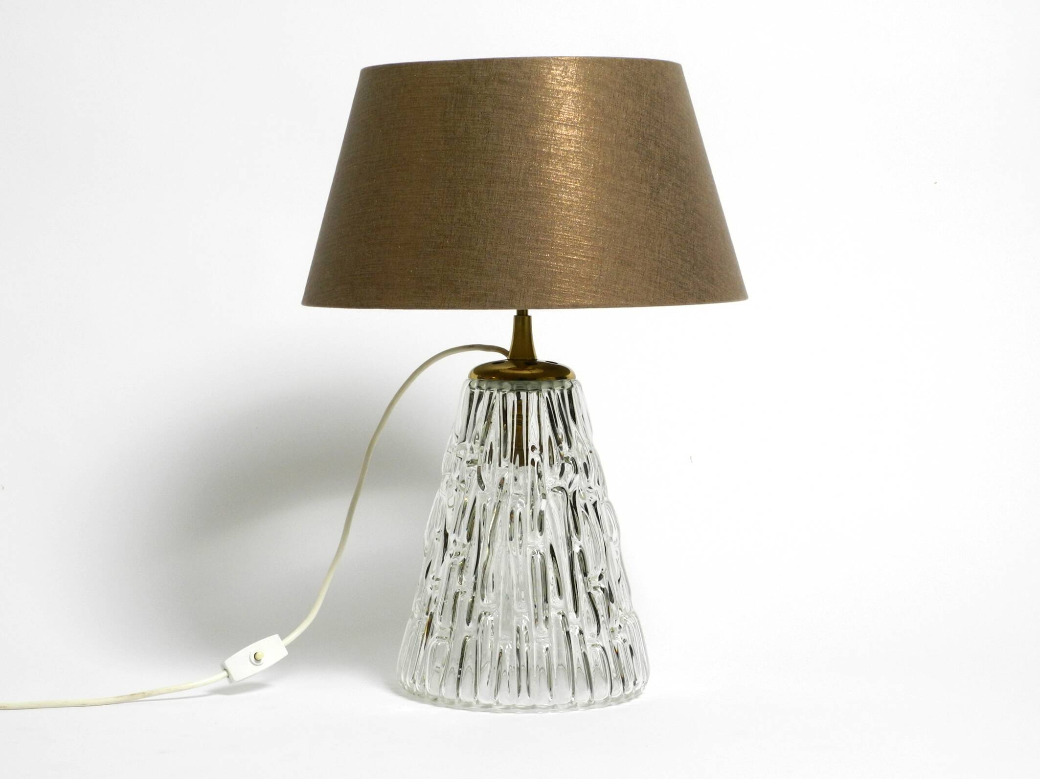 Heavy large Mid Century Modern glass table lamp by Rupert Nikoll Vienna | h