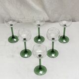 Set of six glasses with Riesling wine in the 1970s dimension: H-17 cm-D-6.5 cm-