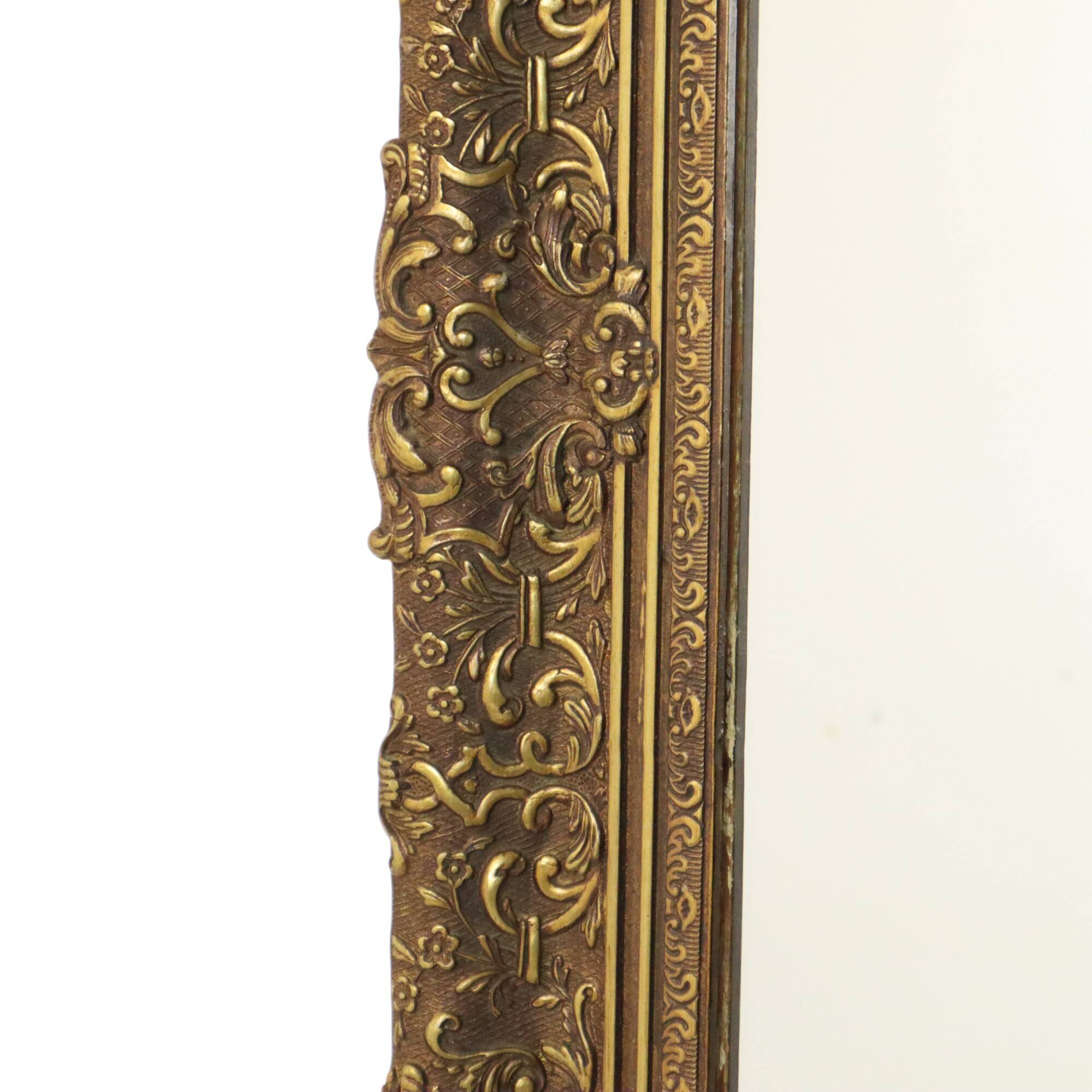 Large Gold Baroque Style Mirror Gilded Frame Acanthus Flowers 110cm