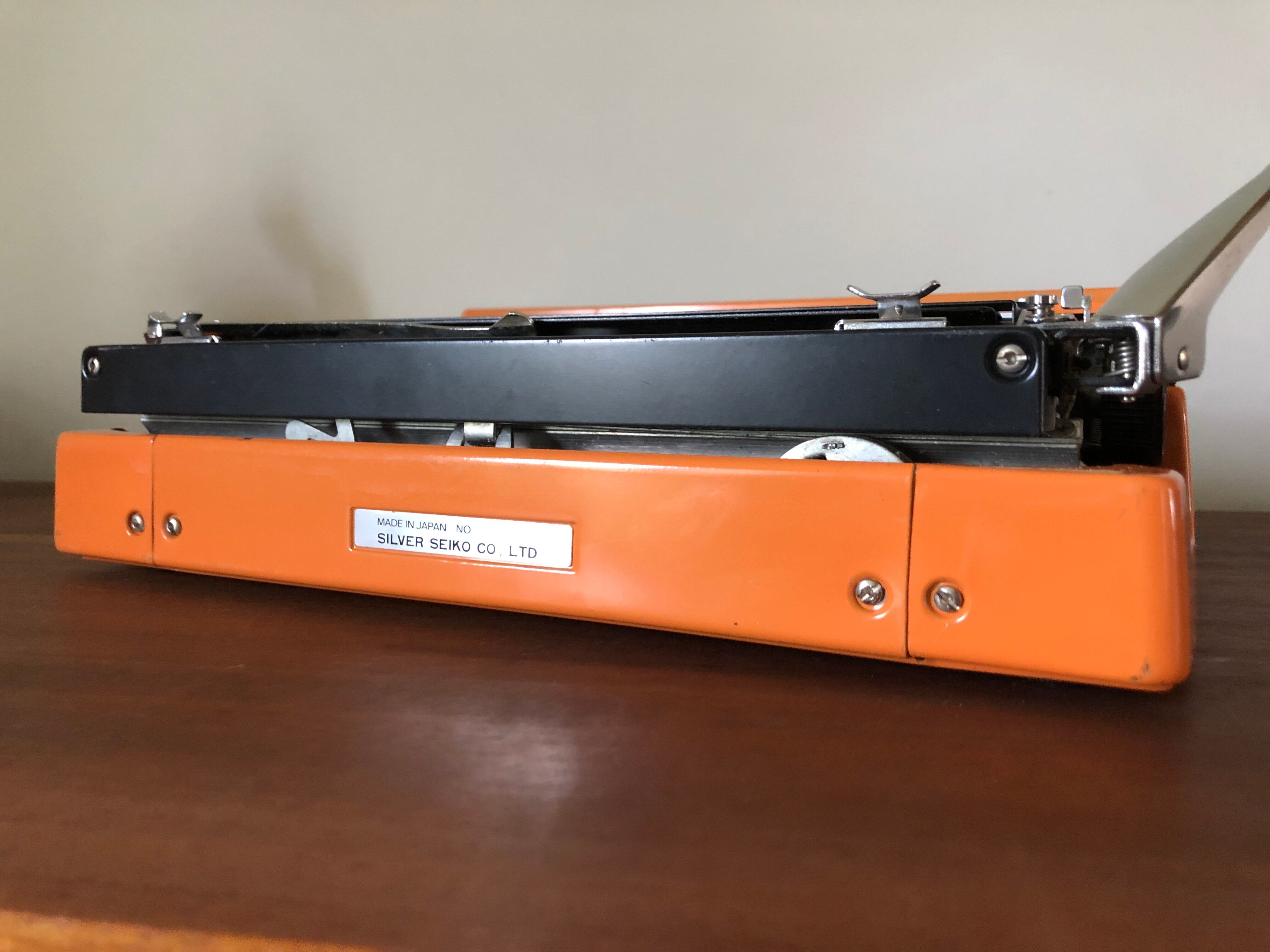 Machine à écrire orange Silver Reed 250 Tabulator Seiko Japan