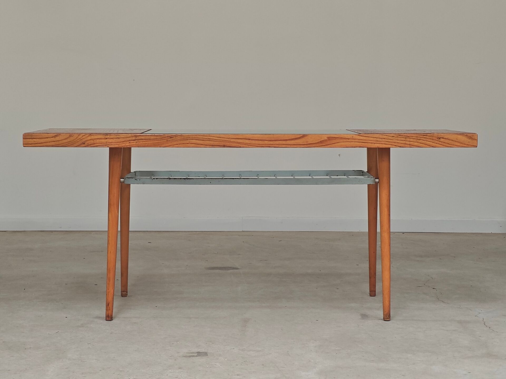 Table basse en bois, métal et verre par Jitona 1960