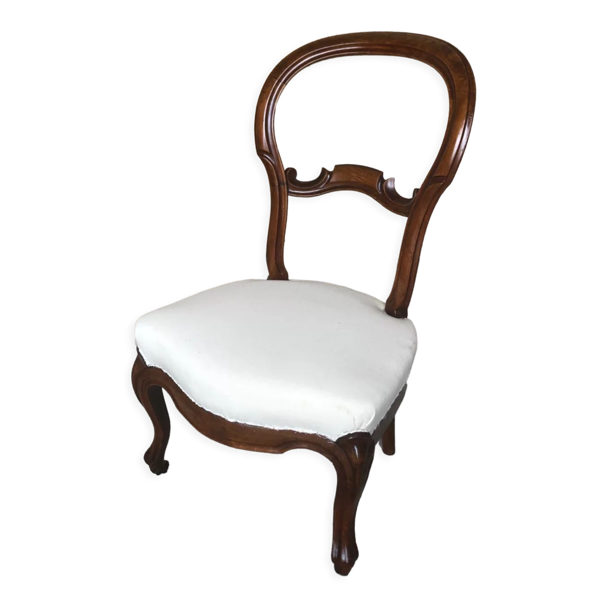 Louis XV style chair in cherry wood and fabric