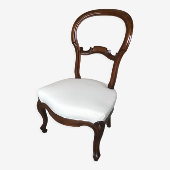 Louis XV style chair in cherry wood and fabric