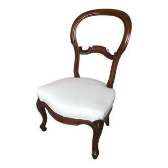 Louis XV style chair in cherry wood and fabric