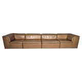 Modular "Jeep" sectional sofa in light brown leather by Anita Schmidt for Durlet, 1970.